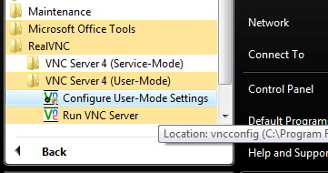 Select Configure User-Mode Settings