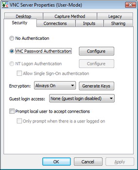 Configure VNC Password Authentication